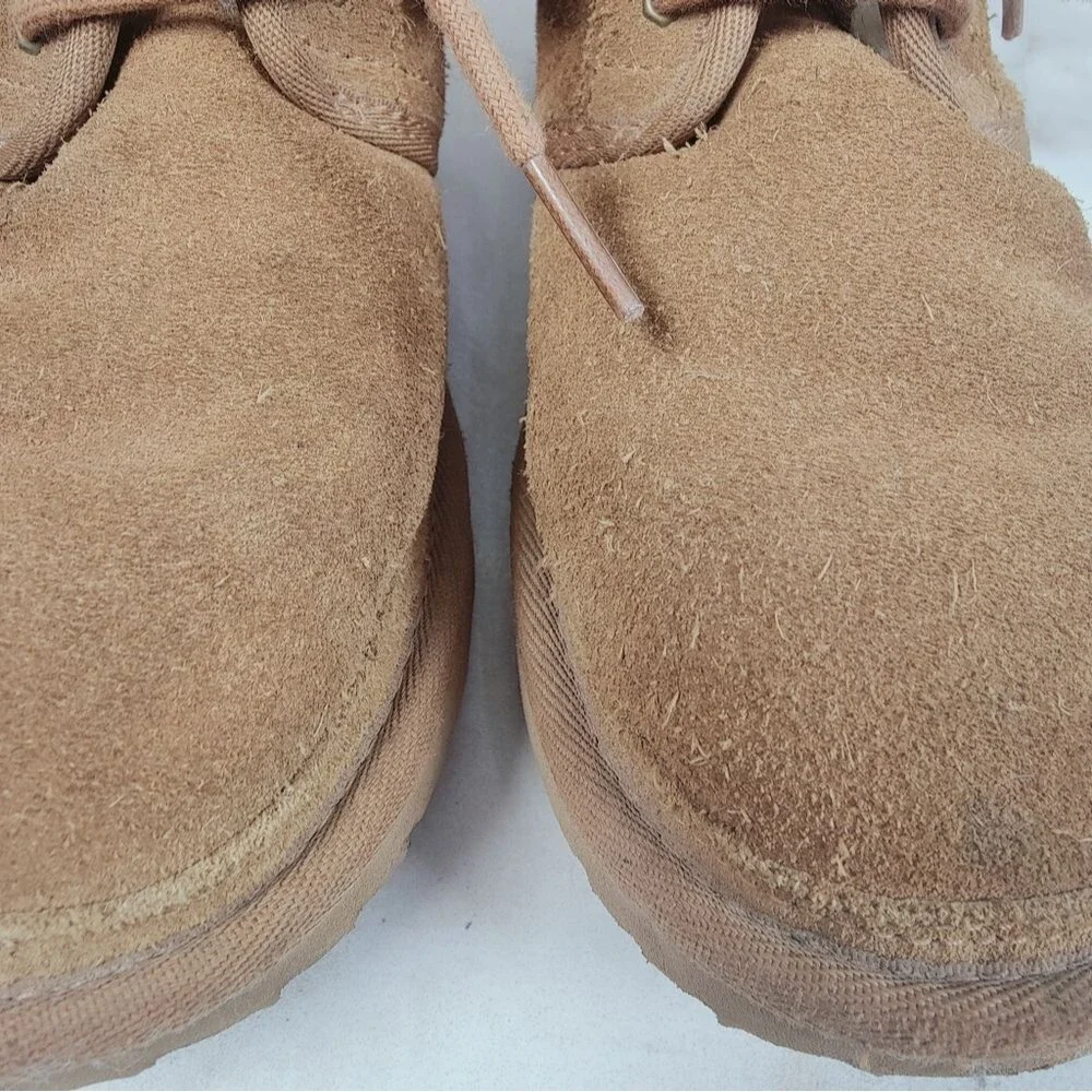UGG Boys' Neumel II Tan Suede Shearling Winter Chukka Ankle Boots, Sz 4
